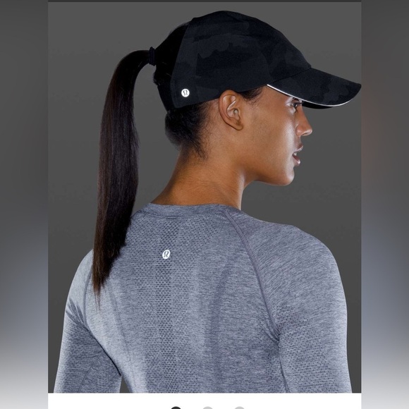 Lululemon Ladies Camo Black Fast Free Run Hat with Pony LW9DFUS main image 10